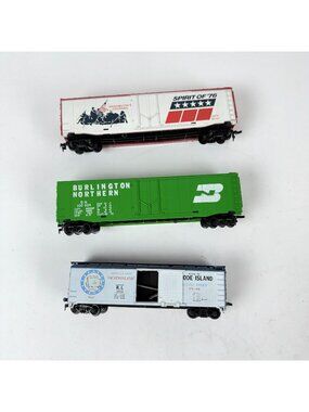 Vintage HO Scale Train Cars Spirit Of 76 Burlington Northern Rhode Island Lot